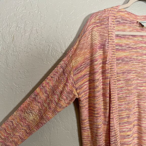 Sundance Women L Orange Pink Purple Adelaide Dreaming Open Front Knit Cardigan - Picture 4 of 11